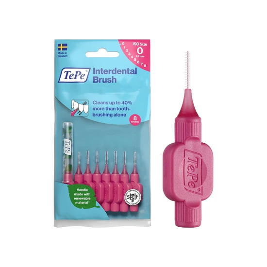Tepe Interdental Brush Original Plastic Bag With Hanger, Pink