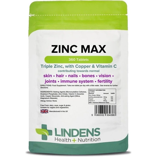 Lindens Zinc Max Tablets 360 Tablets