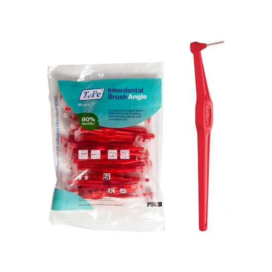 Tepe Interdental Brushes Angle Multi-Pack With Caps, Red
