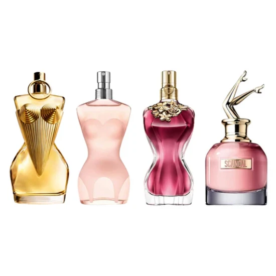 Jean Paul Gaultier Miniatures Gift Set 6ml Scandal Eau De Parfum + 6ml Divine Eau De Parfum + 6ml Classique Eau De Toilette + 6ml La Belle Eau De Parfum