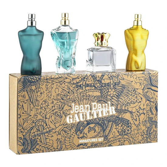 Jean Paul Gaultier Miniatures For Him Gift Set 7ml Le Male Eau De Toilette + 7ml Le Beau Eau De Toilette + 7ml Scandal Pour Homme Eau De Toilette + 7ml Le Male Elixir Eau De Parfum