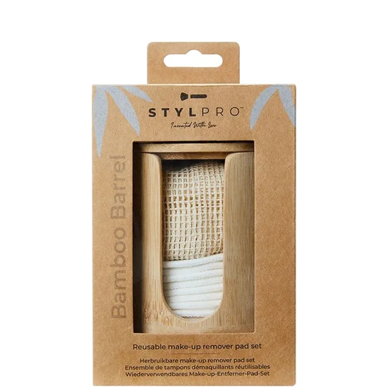 Stylpro Bamboo Barrel With 8 Reusable Bamboo Pads