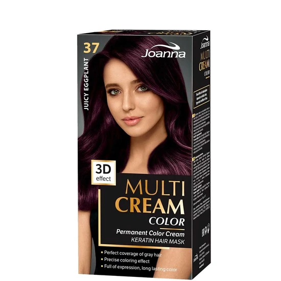 Joanna Multi Cream Permanent Colour Cream Hair Dye 37 Juicy Eggplant