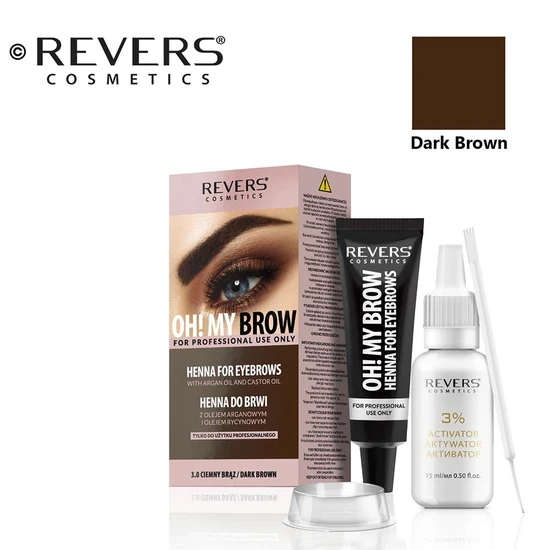 Revers Eyebrow Kit With Dye & Activator Dark Brown