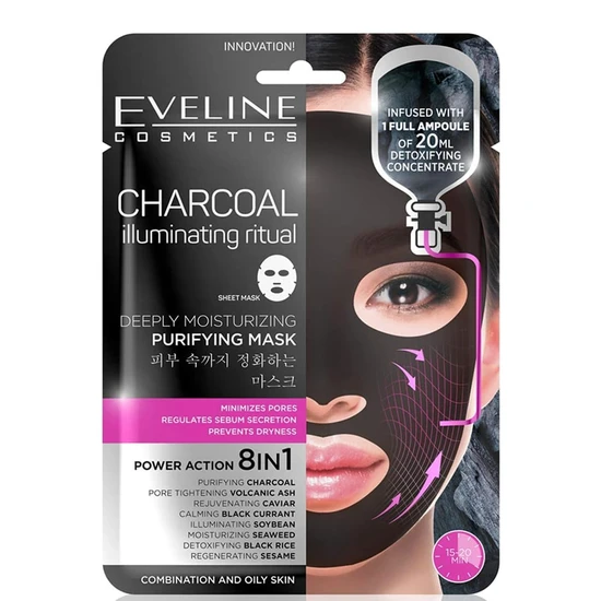 Eveline Deeply Moisturising Charcoal Face Sheet Mask
