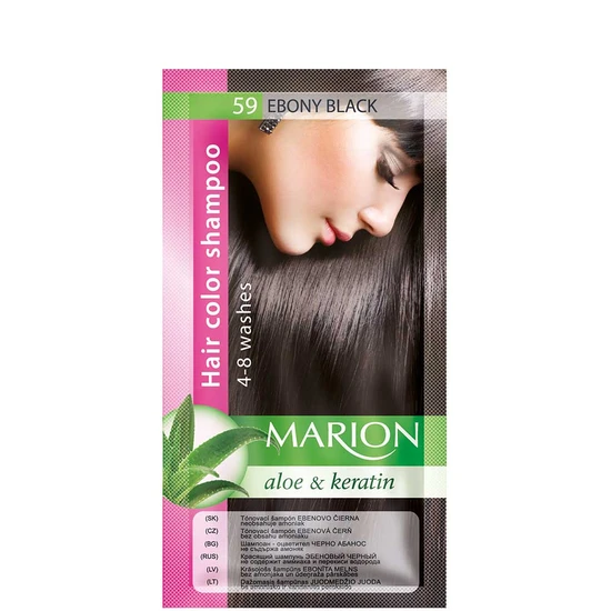 Marion Aloe & Keratin Hair Colour Shampoo 4-8 Washes 59 - Ebony Black