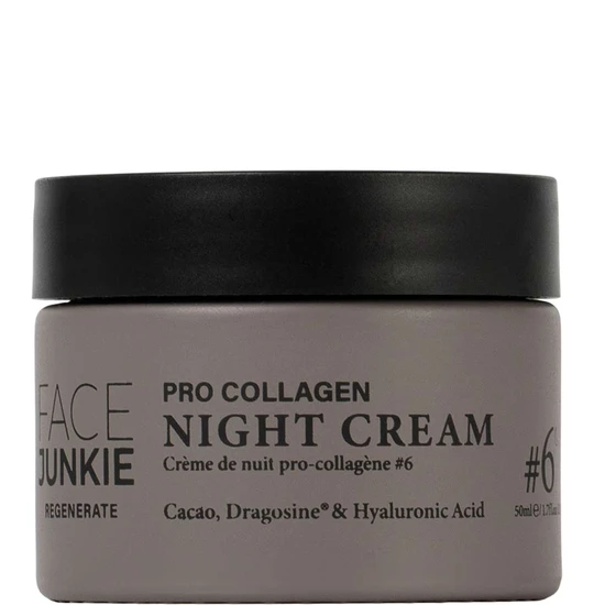 Face Junkie #6 Pro Collagen Night Cream With Hyaluronic Acid, Cacao & Dragosine Peptide