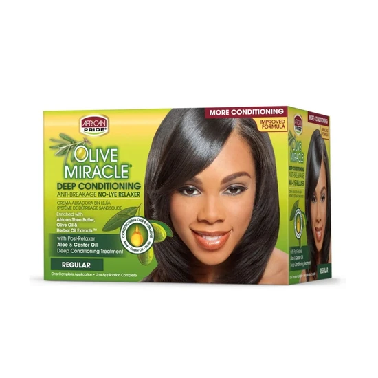 African Pride Olive Miracle Anti Breakage Deep Conditioning No Lye Relaxer