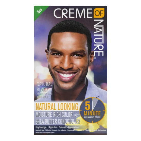 Creme Of Nature Mens Moisture Rich Hair Colour With Shea Butter Conditioner Natural Black