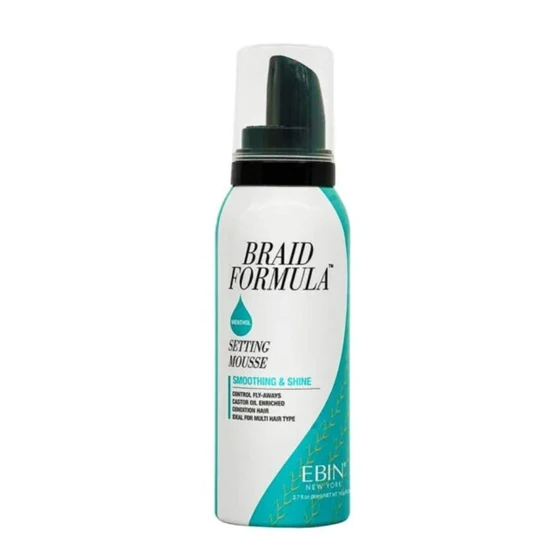 Ebin New York Braid Formula Smoothing & Shine Setting Mousse Menthol
