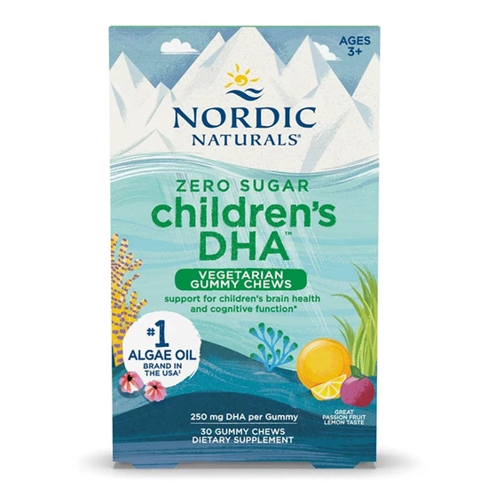 Nordic Naturals Children's DHA Vegetarian Gummy Chews, 250mg Passion Fruit Lemon