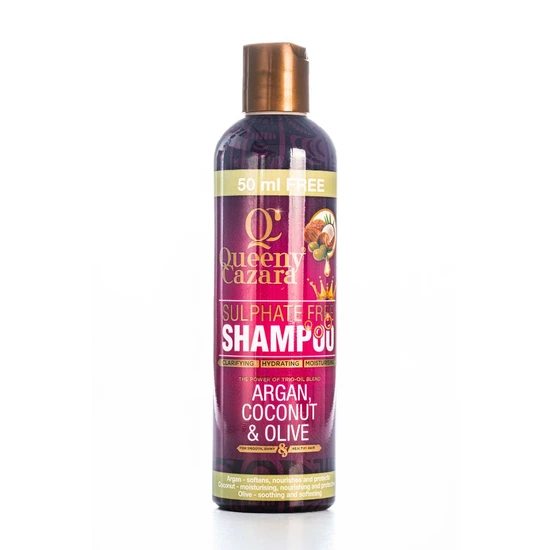 Queeny Cazara Argan, Coconut & Olive Oil Sulfate-Free Shampoo