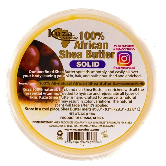 Kuza 100% African Shea Butter Yellow Solid