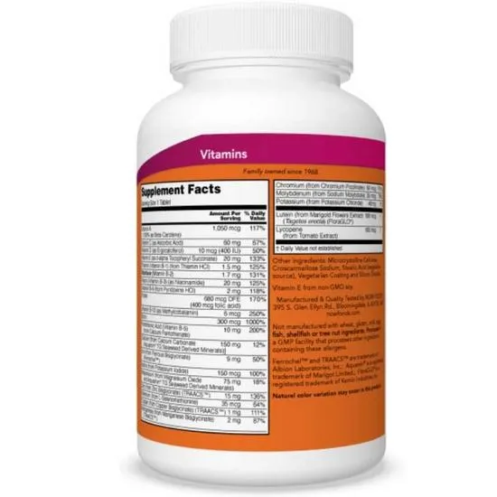 NOW Foods Daily Vits Tablets 100 Tablets