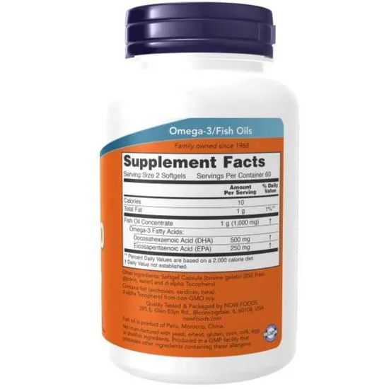 NOW Foods DHA-250 250DHA/125EPA Softgels 120 Softgels