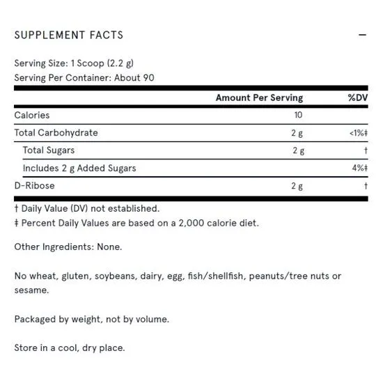 Jarrow Formulas D-Ribose Powder 200g