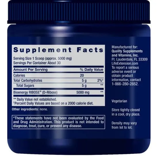 Life Extension D-Ribose Powder 150g