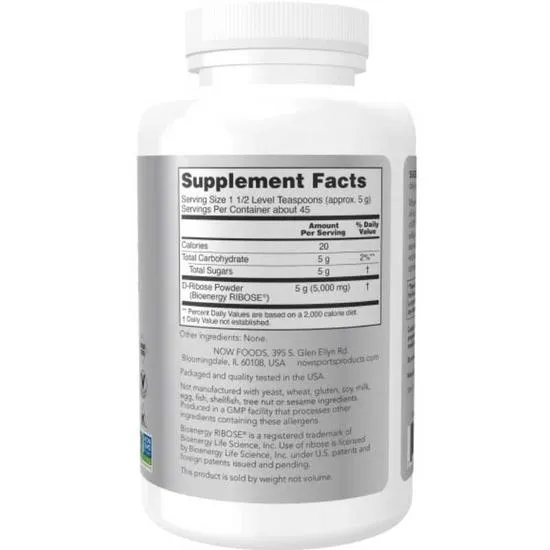 NOW Foods D-Ribose Powder 227g