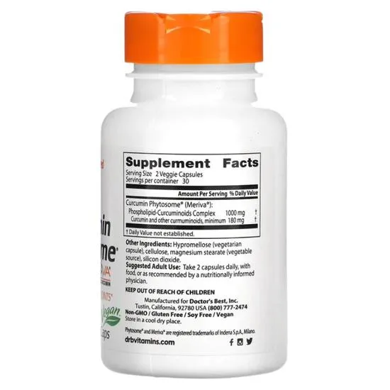 Doctor's Best Curcumin Phytosome With Meriva 500mg Vegicaps 180 Vegicaps