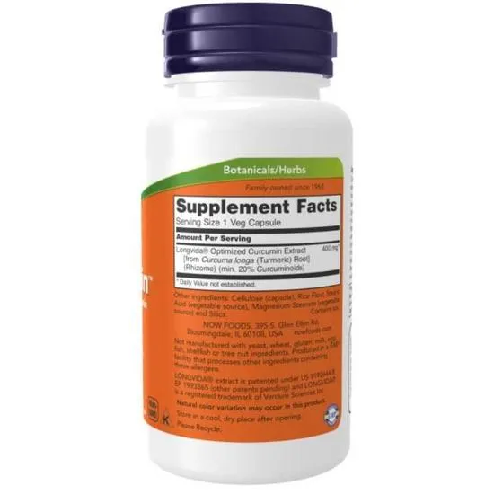 NOW Foods CurcuBrain 400mg Capsules 50 Capsules