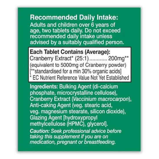 Health Aid Cranberry 5000mg Tablets 60 Tablets