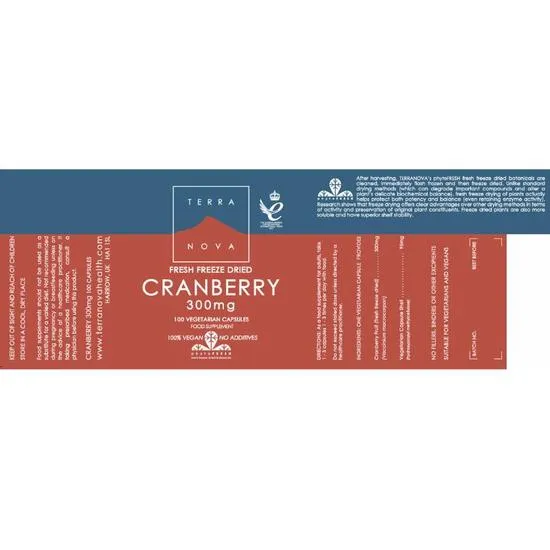 Terranova Cranberry 300mg Vegicaps 50 Vegicaps