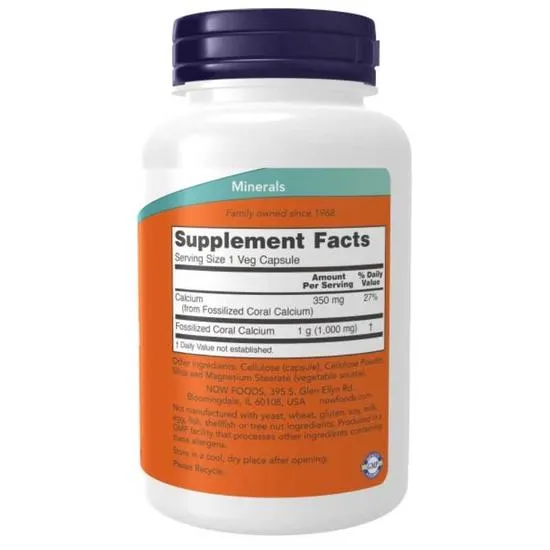 NOW Foods Coral Calcium 1000mg Capsules 100 Capsules