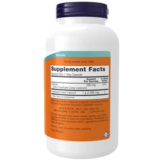 NOW Foods Coral Calcium 1000mg Capsules 100 Capsules