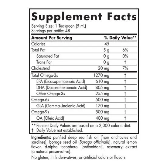 Nordic Naturals Complete Omega 1270mg Lemon 237ml