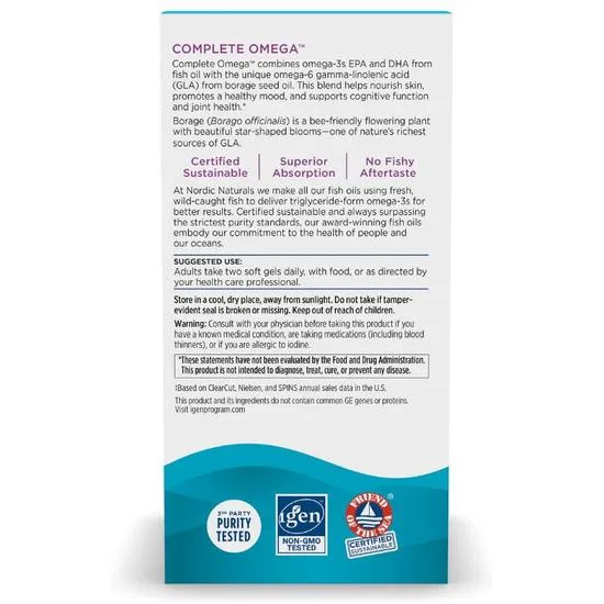 Nordic Naturals Complete Omega 565mg Lemon Softgels 60 Softgels