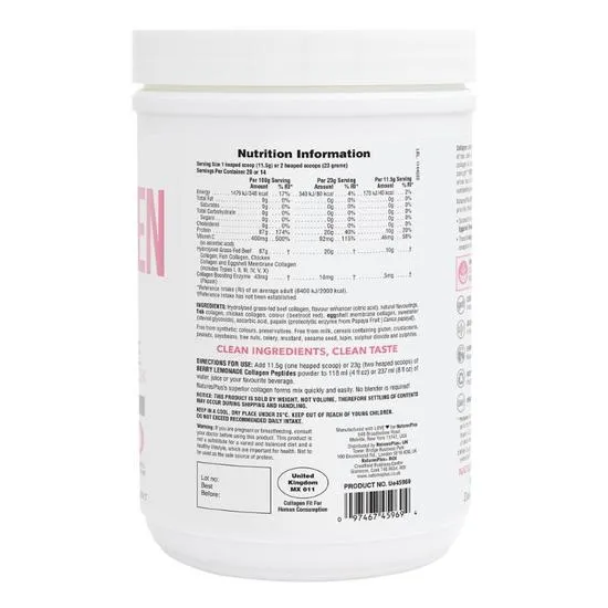 Nature's Plus Collagen Peptides Berry Lemonade 322g