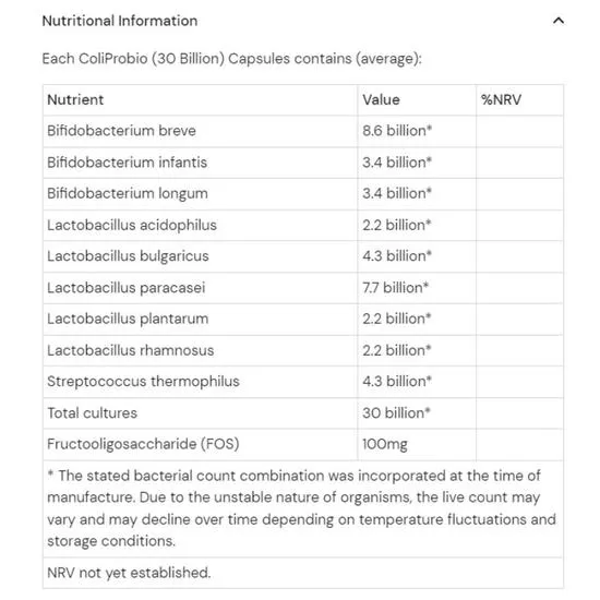 Health Aid ColiProbio 30 Billion Capsules 30 Capsules