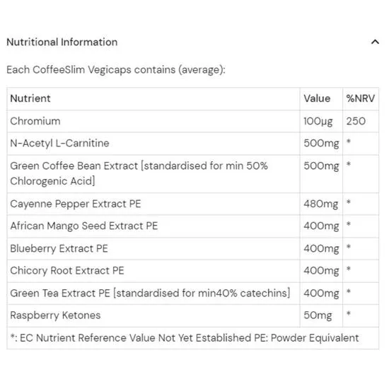 Health Aid CoffeeSlim Capsules 60 Capsules