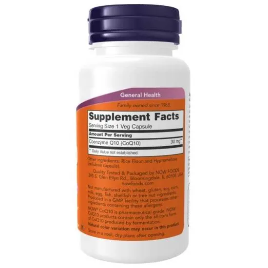 NOW Foods CoQ10 30mg Capsules 60 Capsules