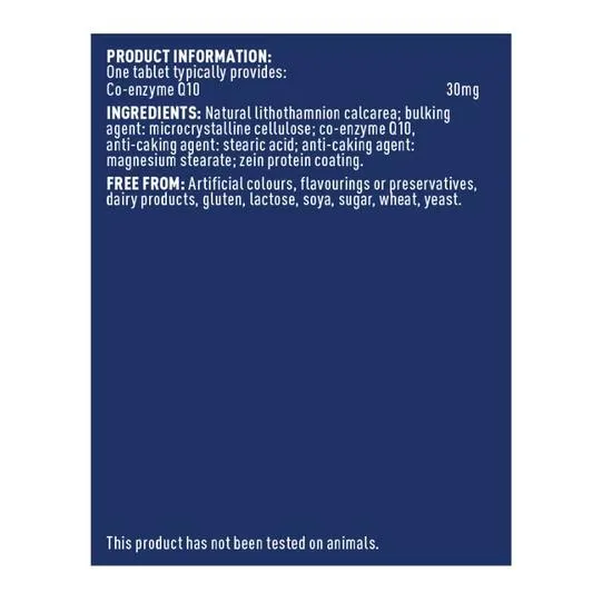 Higher Nature Co-Enzyme Q10 30mg Vegetable Tablets 90 Tablets