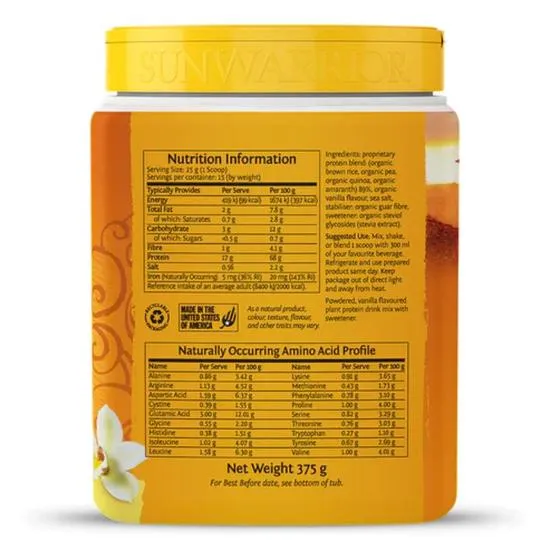 SunWarrior Classic Plus Protein Vanilla 375g