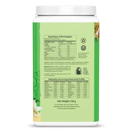 SunWarrior Classic Organic Protein Vanilla 375g