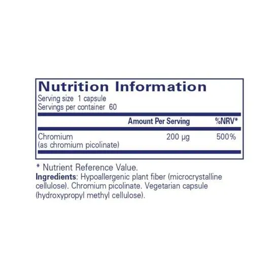 Pure Encapsulations Chromium Picolinate 200mcg Capsules 60 Capsules