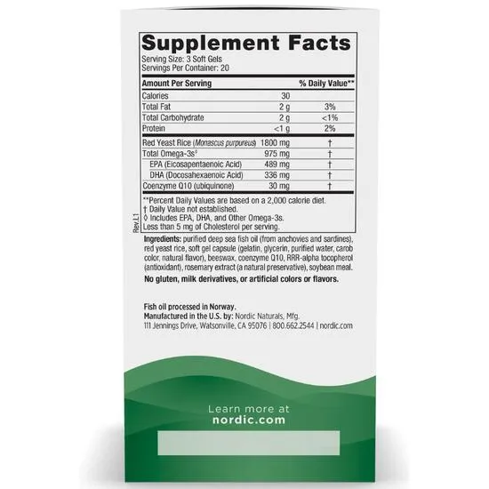 Nordic Naturals Cholesterol Support Softgels 60 Softgels