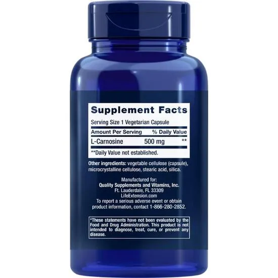 Life Extension Carnosine 500mg Vegicaps 60 Vegicaps