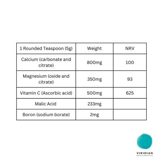 Viridian Calcium Magnesium With Boron Powder 150g