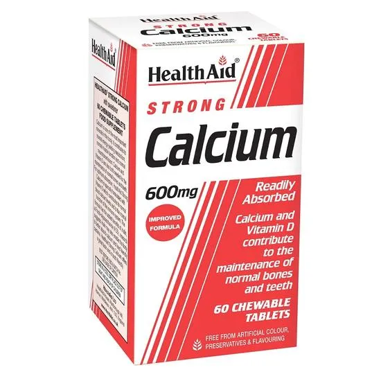 Health Aid Calcium 600mg Chewable Tablets 60 Tablets