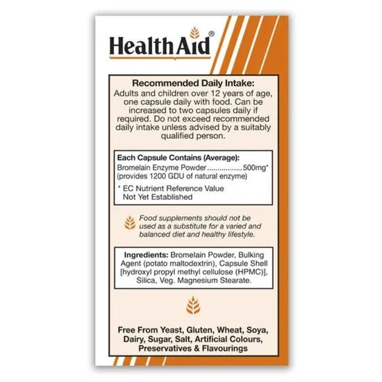 Health Aid Bromelain 500mg 30 Vegicaps
