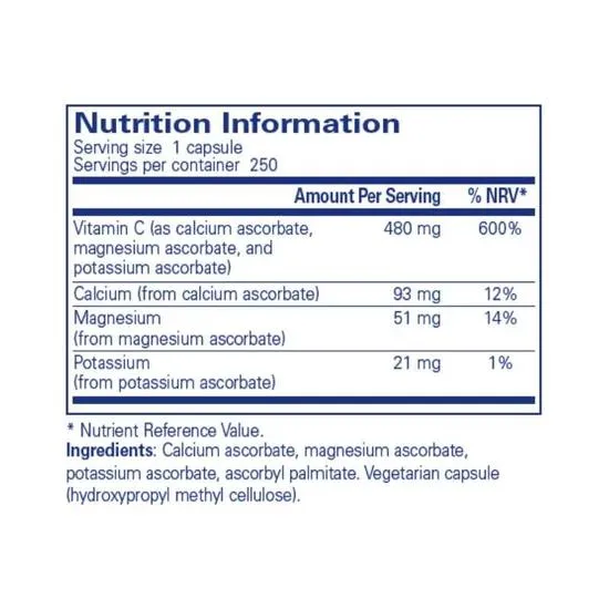 Pure Encapsulations Buffered Ascorbic Acid Capsules 30 Capsules