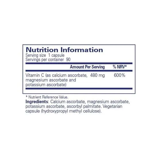 Pure Encapsulations Buffered Ascorbic Acid Capsules 30 Capsules