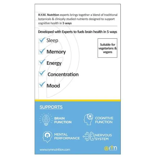 RYM Nutrition Brain Formula Capsules 60 Capsules