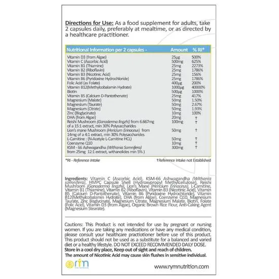 RYM Nutrition Brain Formula Capsules 60 Capsules