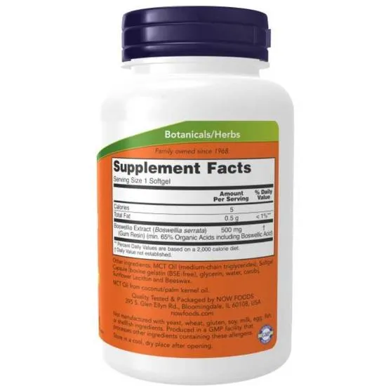 NOW Foods Boswellia Extract 500mg Softgels 90 Softgels