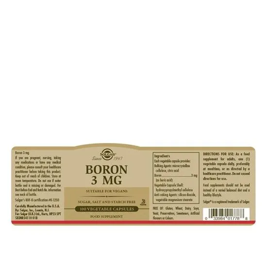 Solgar Boron 3mg Capsules 100 Capsules