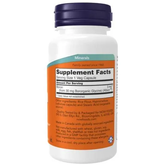 NOW Foods Boron 3mg Capsules 100 Capsules